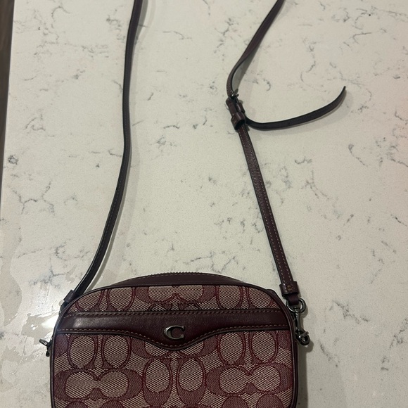 Coach Handbags - Coach Maroon Signature Crossbody Bag